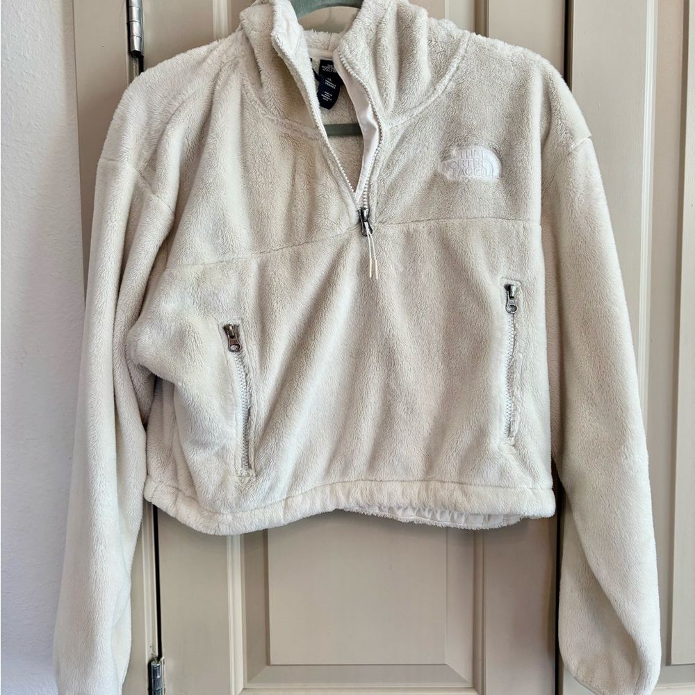 North Face Fuzzy Cropped Hooded Pullover